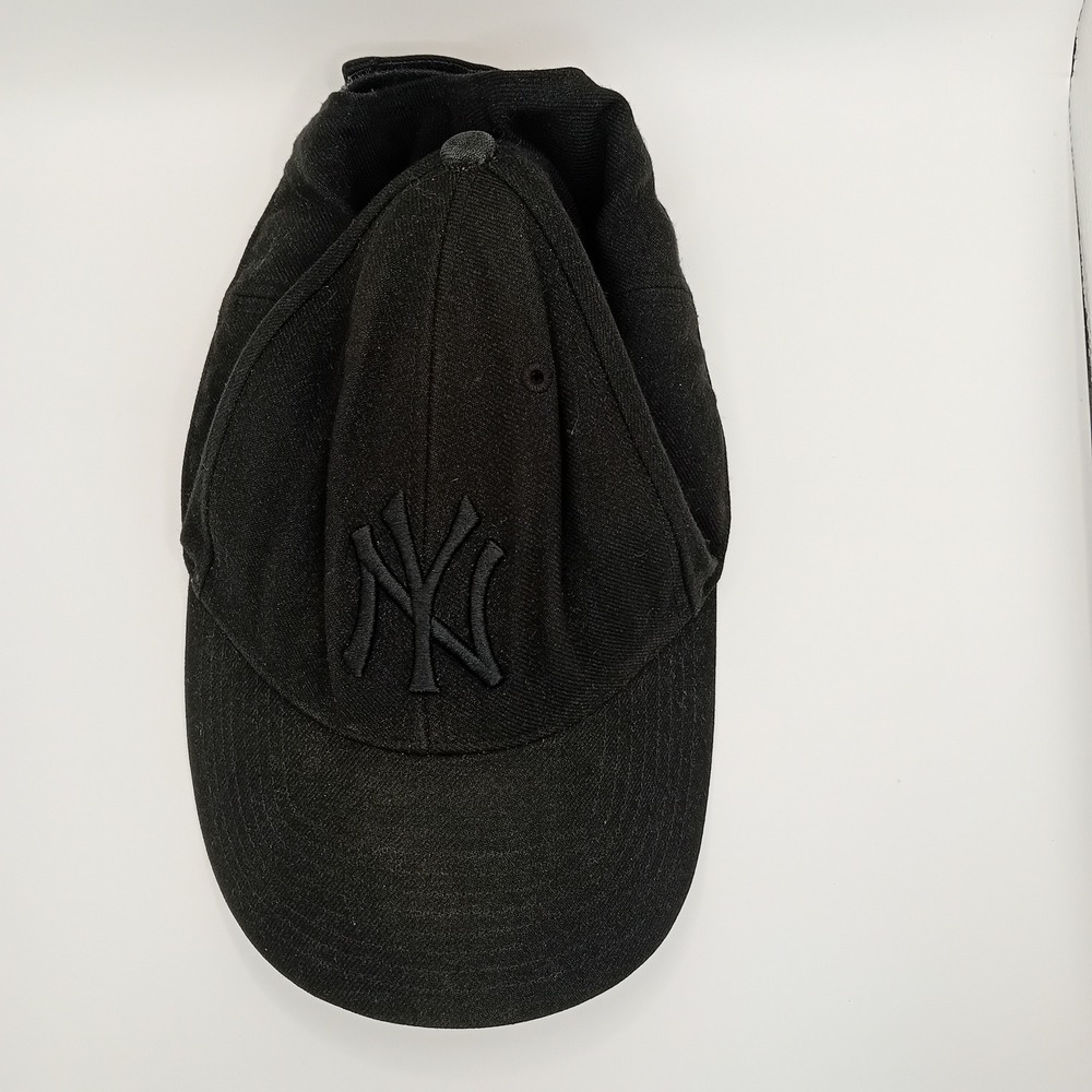 47 Brand NY New York Yankees Hat Baseball Cap All Black Sleek MLB Sporty Casual